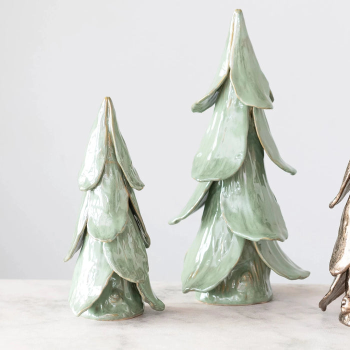 Mint Stoneware Trees