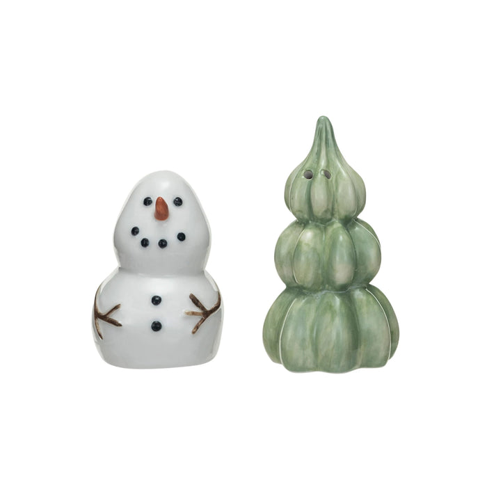 Snowman & Tree Salt & Pepper Set