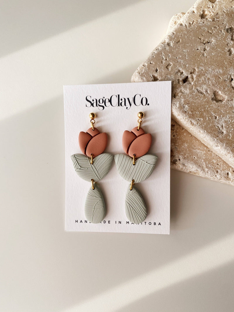 Tulip Dangles | Handmade Polymer Clay Earrings