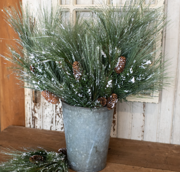 SNOWY PINE & CEDAR SPRAY | 24"