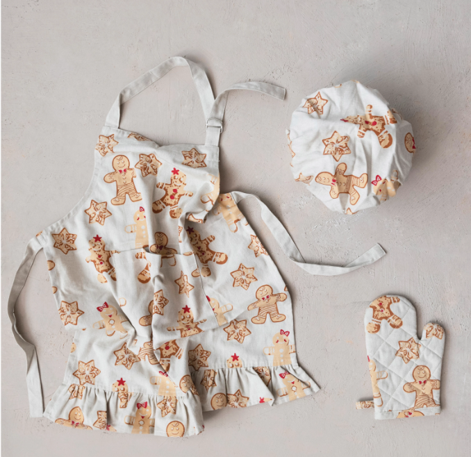 Child Gingerbread apron set