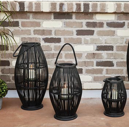 Bandit Black Rattan Lantern