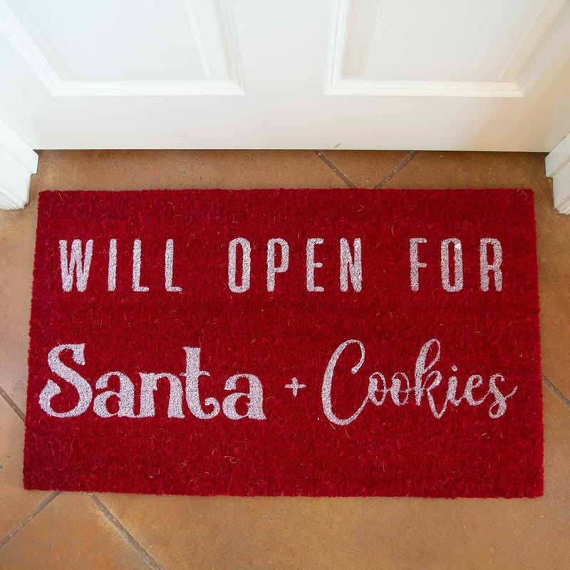 Will Open For Santa Coir Doormat