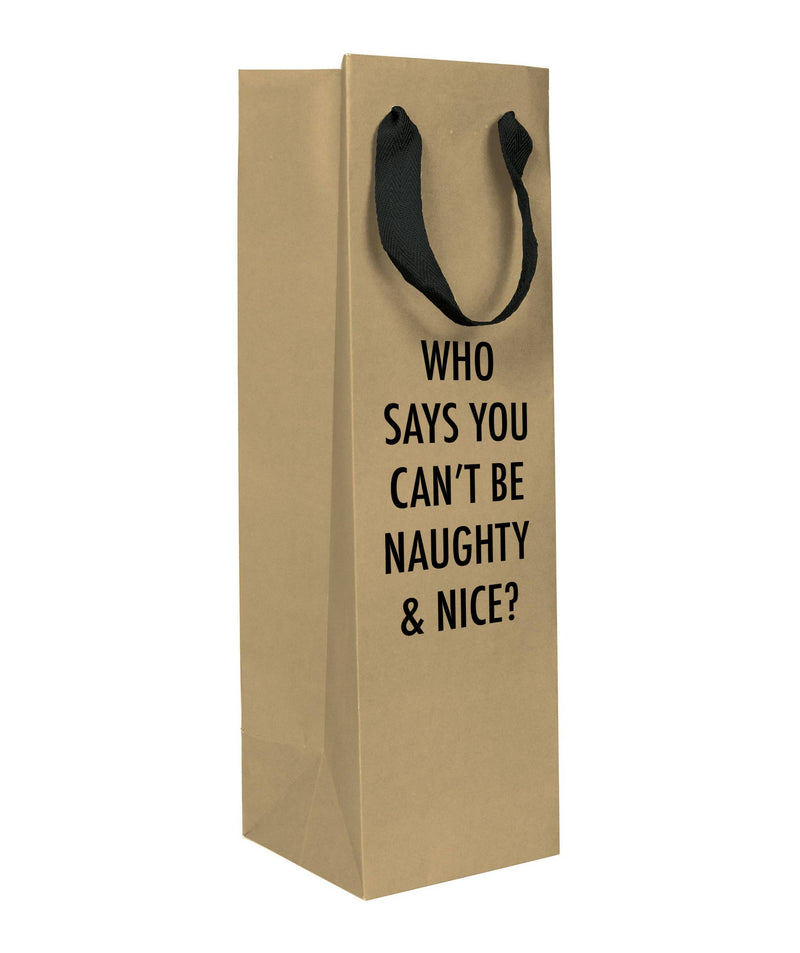 Naughty and Nice Wine Bag