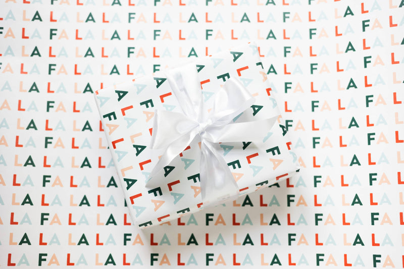 FA LA LA Lettered Wrapping Paper Roll