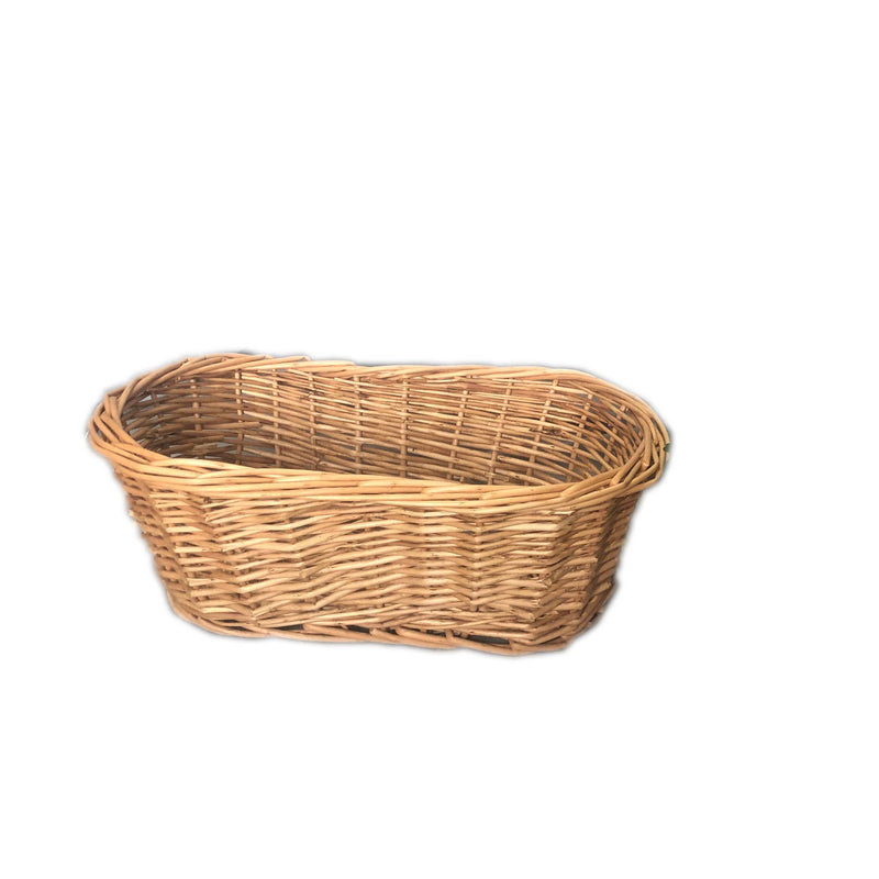 14" Peanut shape Willow Basket w/PVC liner Natural finish