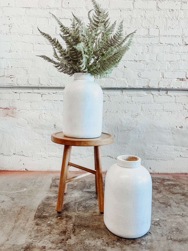 WHITE PAULOWNIA TALL VASE